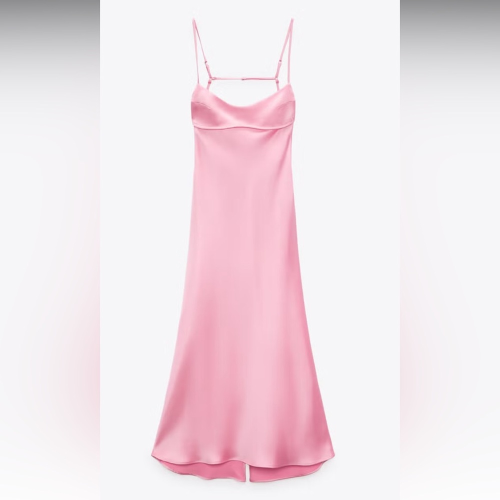 Zara Pink Midi Dress with Effortless Elegance